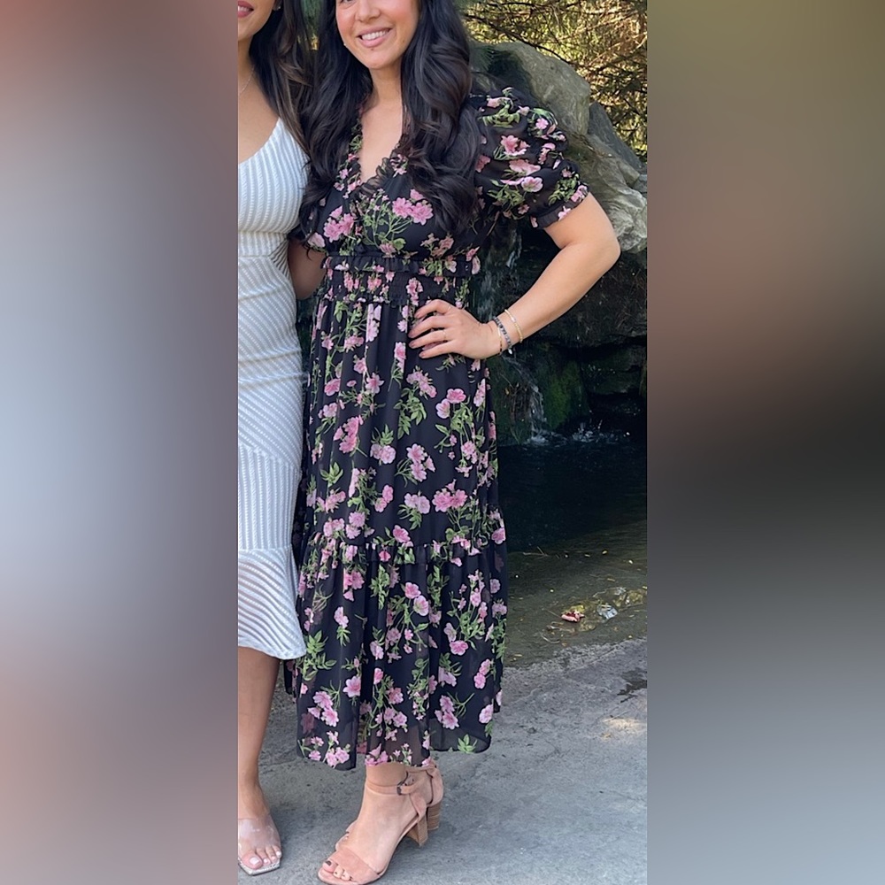 Olivaceous Floral Dress